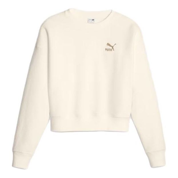 (WMNS) PUMA Classics Fleece Sweatshirt 'Beige' 621413-99