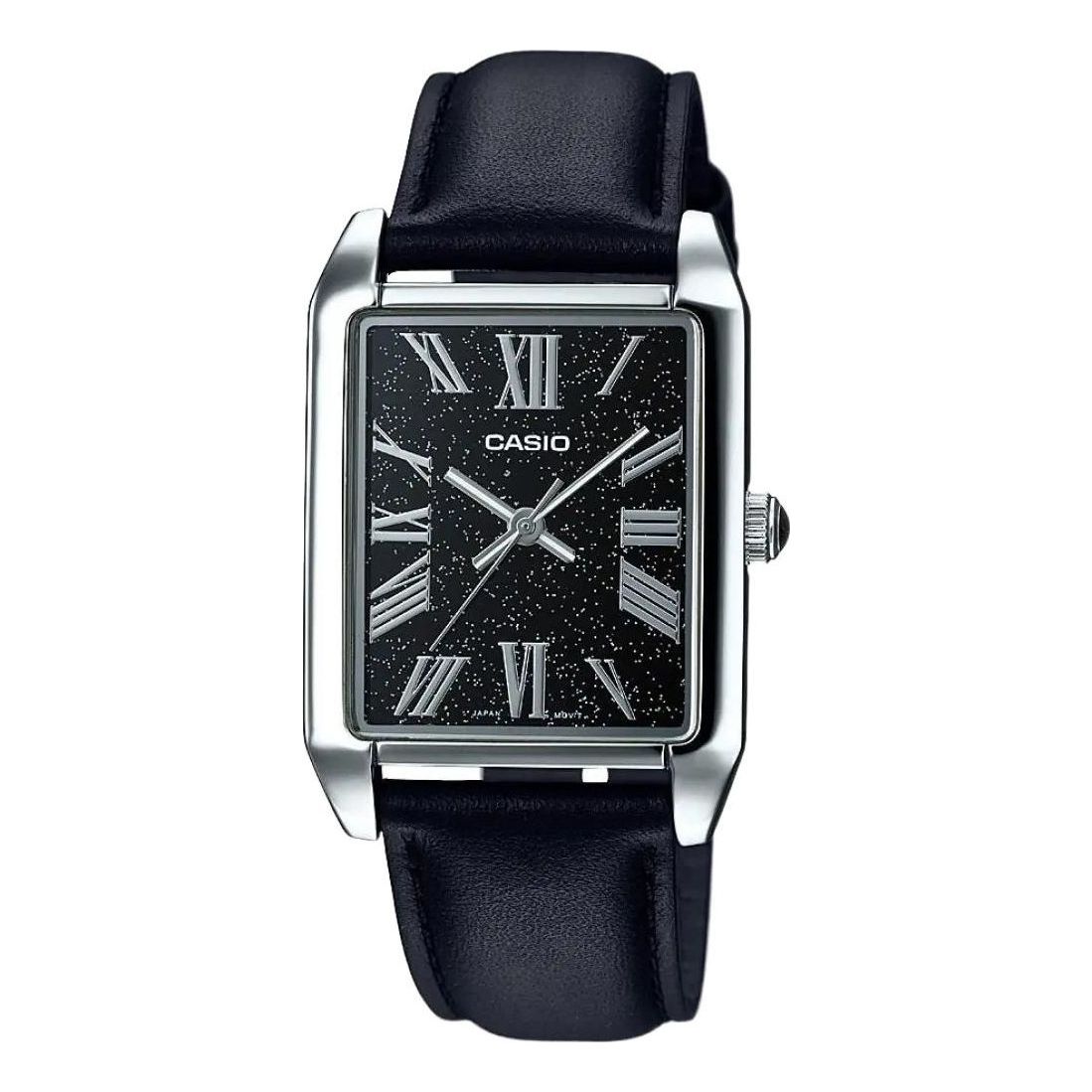Men's CASIO quartz Leather Strap Black 30mm Analog Mens MTP-TW101L-1A