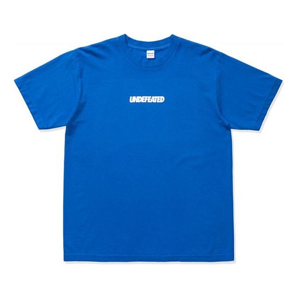 UNDEFEATED Casual logo Short Sleeve Unisex Blue 80076