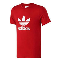 adidas originals Trefoil Chest Logo Sports Short Sleeve Red DX3609