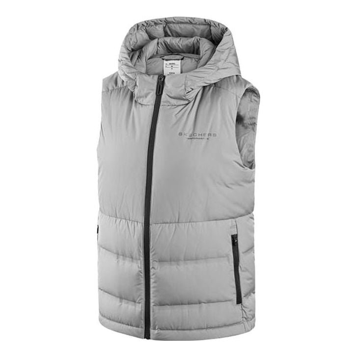 (WMNS) Skechers Casual Hooded Down Vest 'Grey' P422W017-02LE