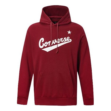 Men's Converse Alphabet Logo Printing hooded Drawstring Red 10017675-638