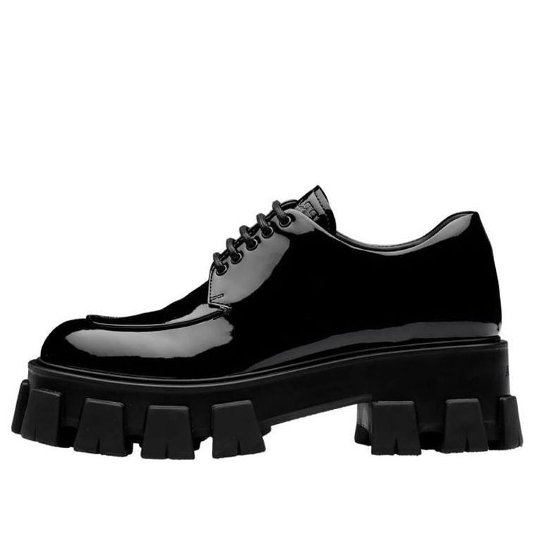 (WMNS) PRADA Monolith Pattern Calf Derby Shoes 'Black' 1E708L_069_F0002_F_A055
