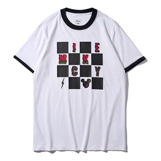 Li-Ning x Disney Crossover Mickey Printing Short Sleeve Couple Style White AHSP223-1