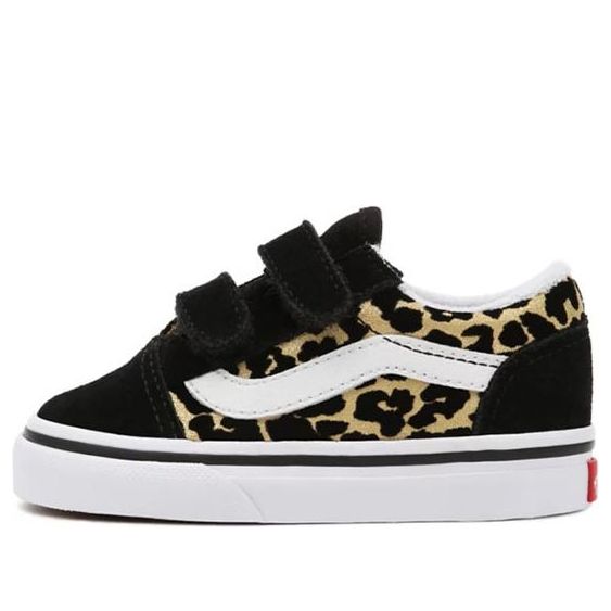 Vans Toddler Flocked Leopard Old Skool Velcro Low-Top Sneakers Black/Yellow BP VN000D3YABS