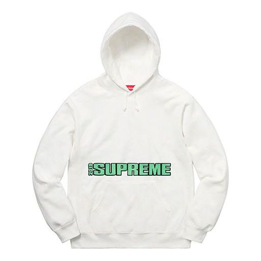 Supreme SS19 Blockbuster Hooded Sweatshirt 'White Green' SUP-SS19-1006