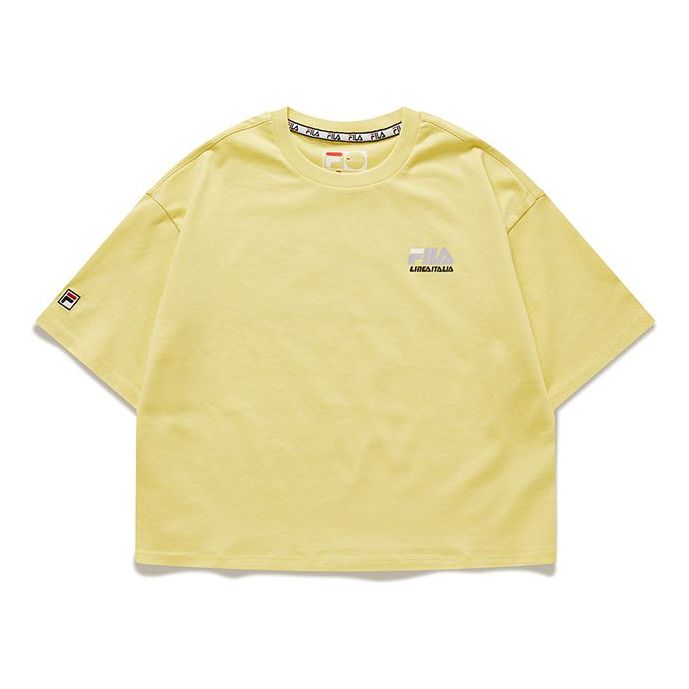 (WMNS) Fila Alphabet Printing Minimalistic Short Sleeve Yellow T11W026101F-YE
