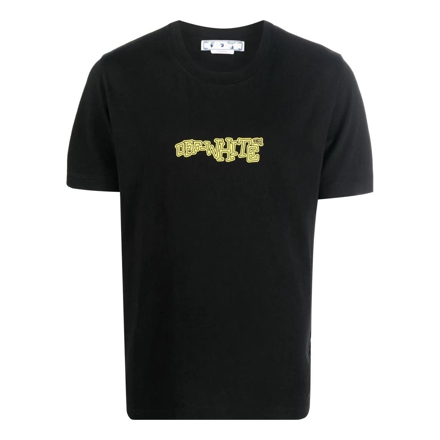 Men's Off-White FW22 Arrow Logo Printing Round Neck Short Sleeve Fitted Fit Black T-Shirt OMAA027F22JER0381018