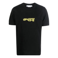 Men's Off-White FW22 Arrow Logo Printing Round Neck Short Sleeve Fitted Fit Black T-Shirt OMAA027F22JER0381018