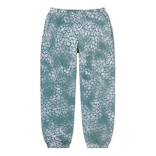 Supreme Bleached Leopard Sweatpants 'Teal' SUP-FW21-385