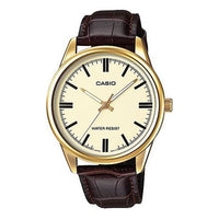 CASIO Men's Brown Leather Strap Mens MTP-V005GL-9A