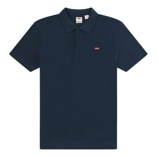 Men's Levis Minimalistic Embroidered Short Sleeve Polo Shirt Navy Blue 35959-0002