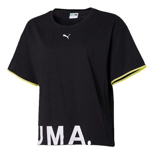 (WMNS) PUMA CHASE Printing Round-neck Black 579140-01