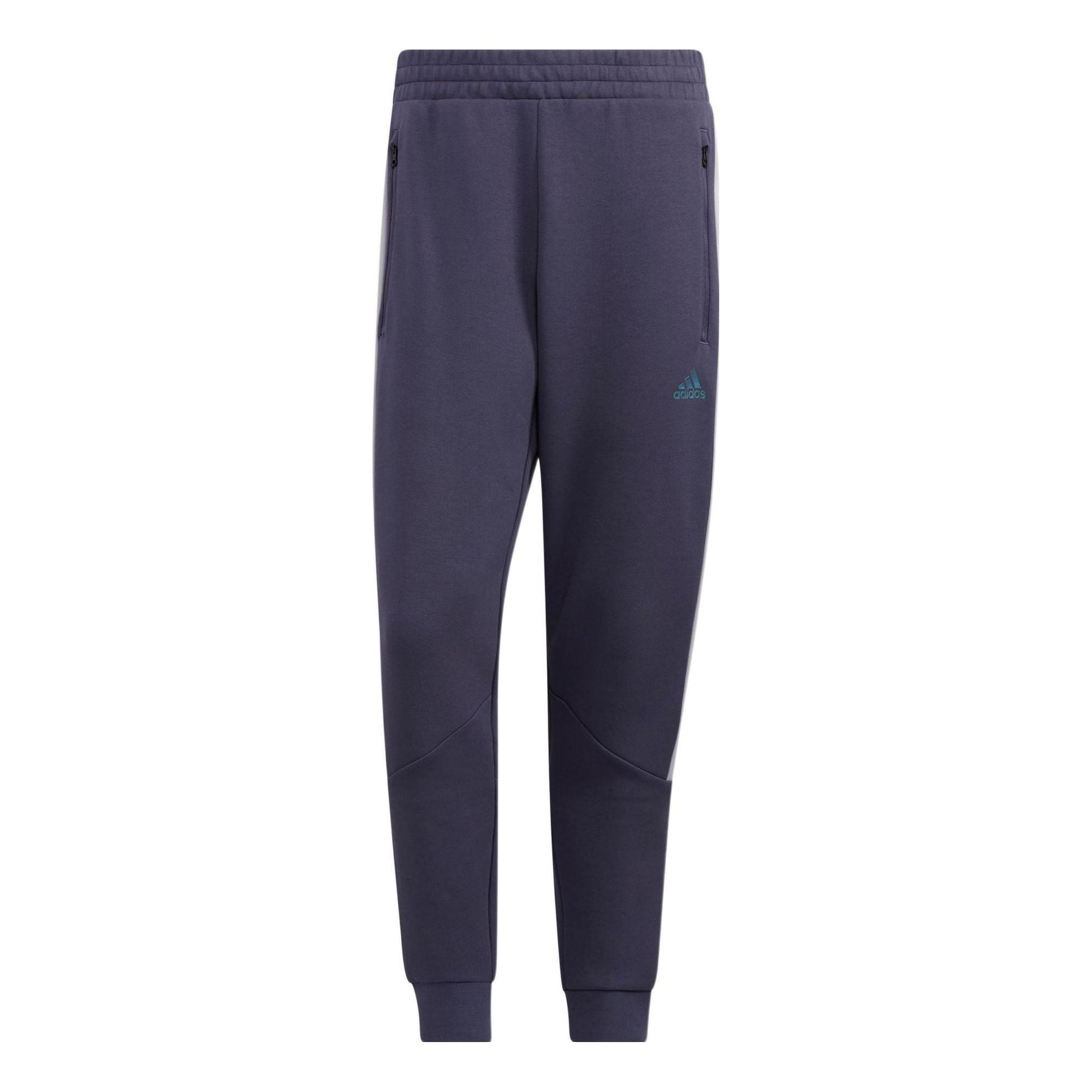 Men's adidas St Blok Knpnt Logo Printing Elastic Waistband Bundle Feet Sports Pants/Trousers/Joggers Blue HM2988
