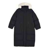 (WMNS) Skechers Sport Woven Long Down Jacket 'Black' L423W098-0018
