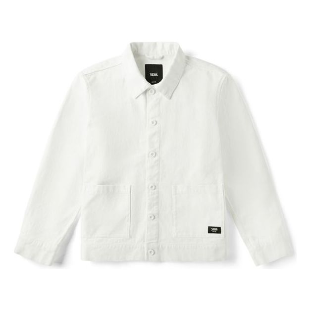 Men's Vans Back Embroidered Logo Jacket White VN0A4URFFS8