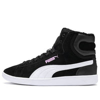 (PS) PUMA Vikky Mid Fur Fleeced Casual Board Shoes Black/White 366854-01