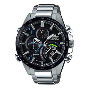CASIO EDIFICE Waterproof Sports Sapphire Crystal Stainless Steel Strap Mens Silver Analog EQB-501XYD-1AMPR