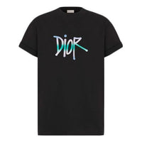 DIOR And Shawn Gradient Letter Logo Print For Men Black 033J625H0554-C986
