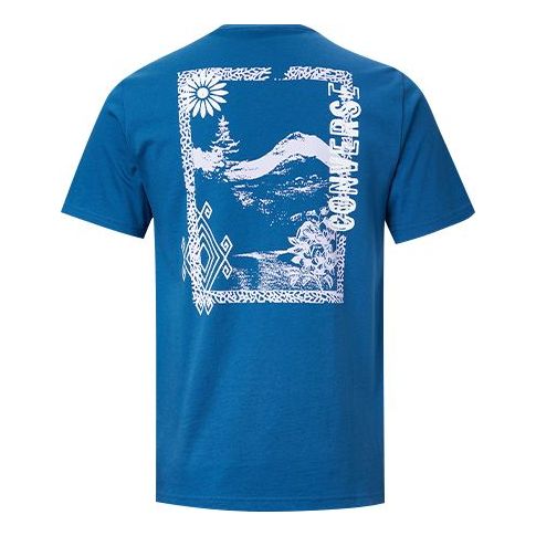 Men's Converse Outdoor Printing Short Sleeve Blue 10019896-401