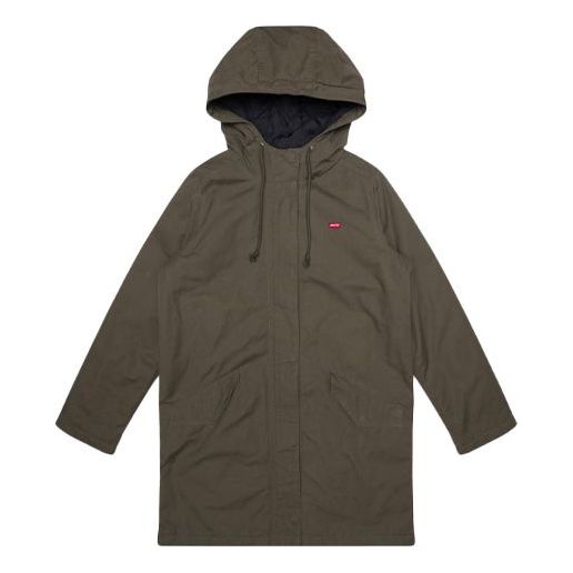 Levis Embroidered Thicken Hooded Jacket Military Green 75710-0000