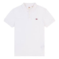 Men's Levis Red Flag Embroidered Pure Cotton Short Sleeve White Polo Shirt 35883-0003