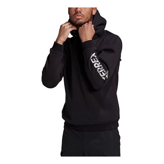 adidas Terrex Explore Zipper Pocket Solid Color Sports Pullover Black GE9916
