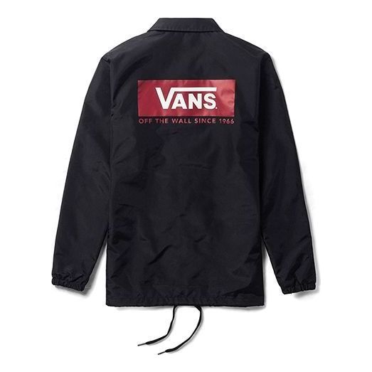 Vans Box Logo Coach Jacket 'Black Red' VN0A3DGBBLK