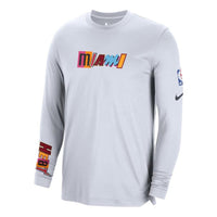 Nike x NBA Miami Heat 2022/23 City Edition Pregame Warmup Long Sleeve Shooting T-shirt 'White' DN8500-100