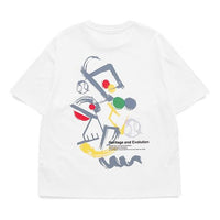 FILA FUSION Back Graffiti Printing Loose Sports Short Sleeve White T11W121103F-WT