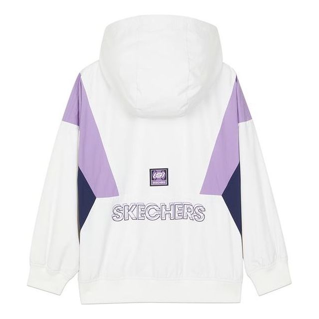 (GS) Skechers Casual Full-Zip Jacket 'White Purple Black' L121G041