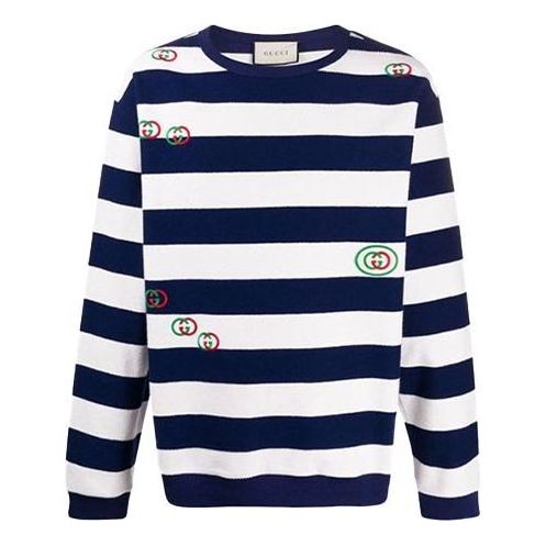 Gucci Striped Crewneck Jumper 'Navy White' 581969-XJBKQ-4759