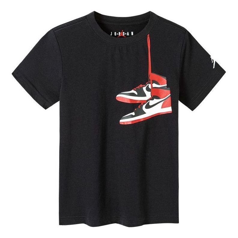 (PS) Air Jordan AJ1 Shoe Crew Tee 'Black Red' JD2132013GS-001