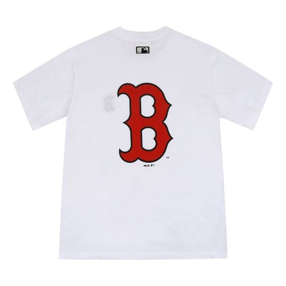 MLB Boston Red Sox Big Logo Round Neck Short Sleeve Unisex White 31TS03031-43W