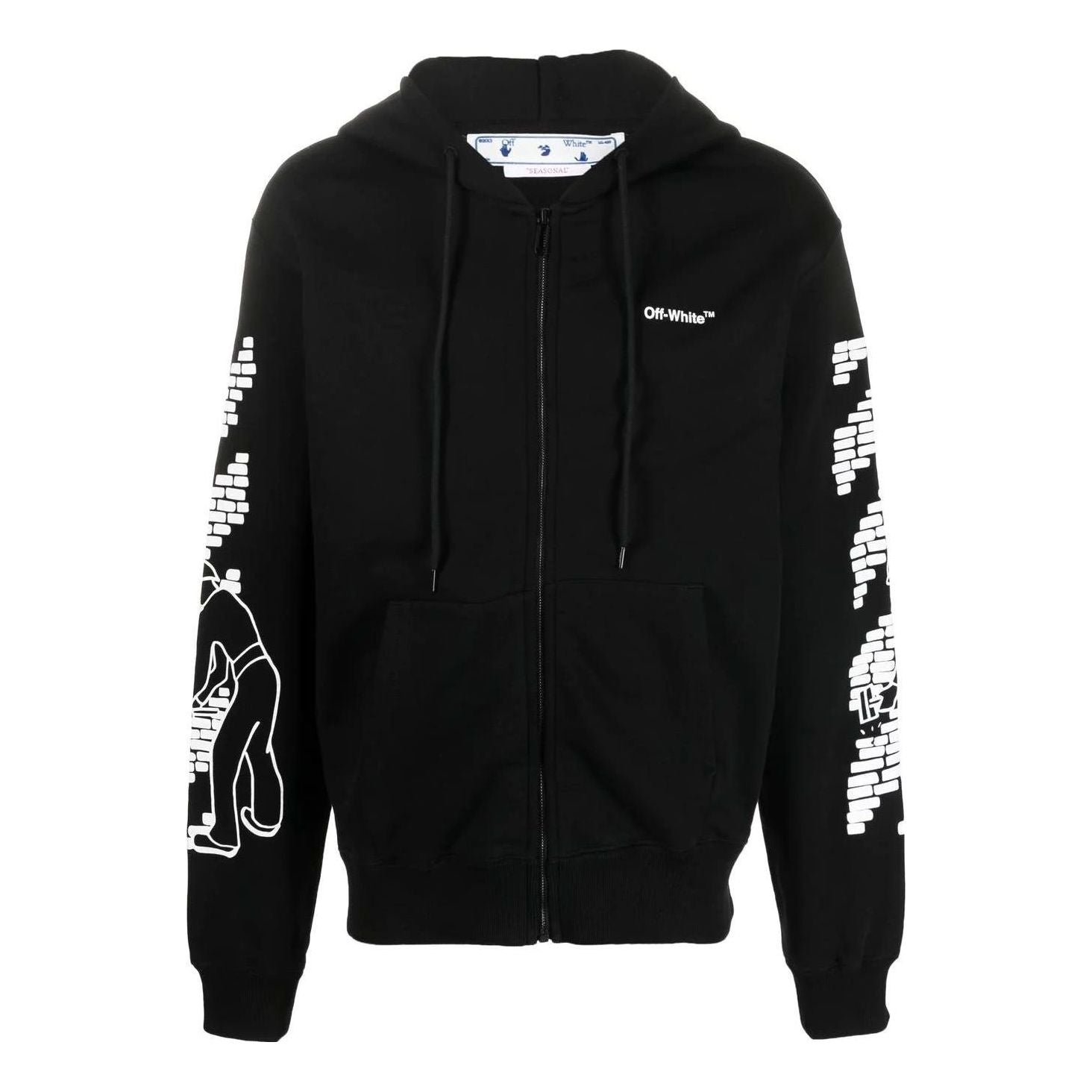 Men's Off-White FW22 Ribbed Pattern Printing Fitted Fit Black OMBE013F22FLE0051001