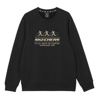 Skechers Logo Printed Crew Sweater 'Black Grey White Purple' L422U233