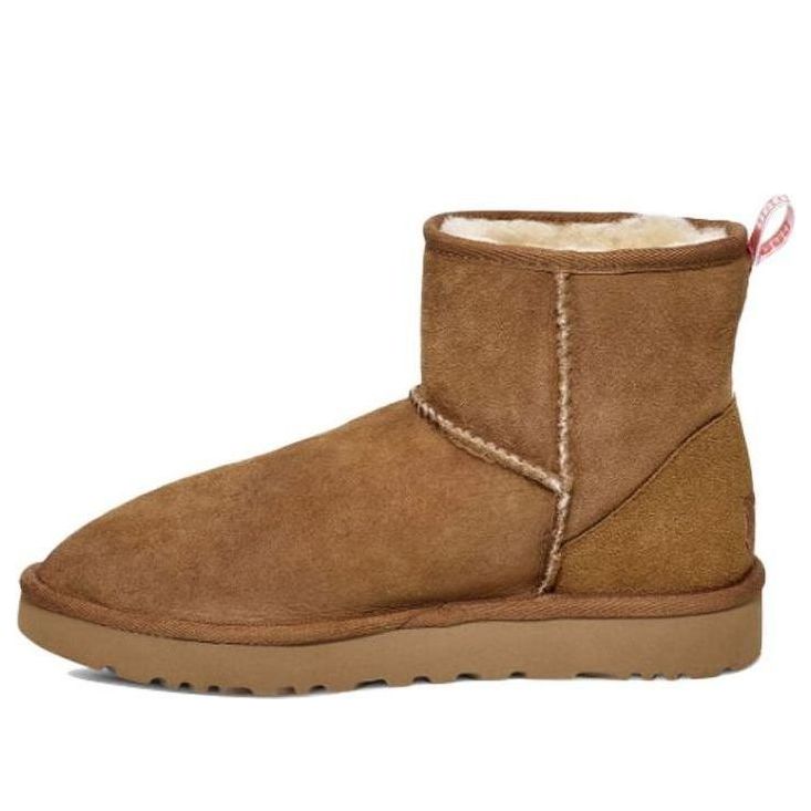 (WMNS) UGG Classic Mini II Graphic Logo Fleece Lined Brown 1110083-CNCRL