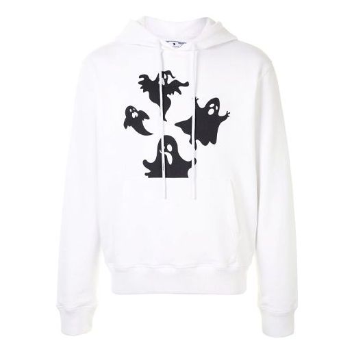 Off-White FW20 Ghost Printing Hooded Pullover Men White OMBB034E20FLE0060110
