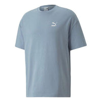 PUMA Cotton Blend Athletic T-Shirt 'Blue' 673654-79