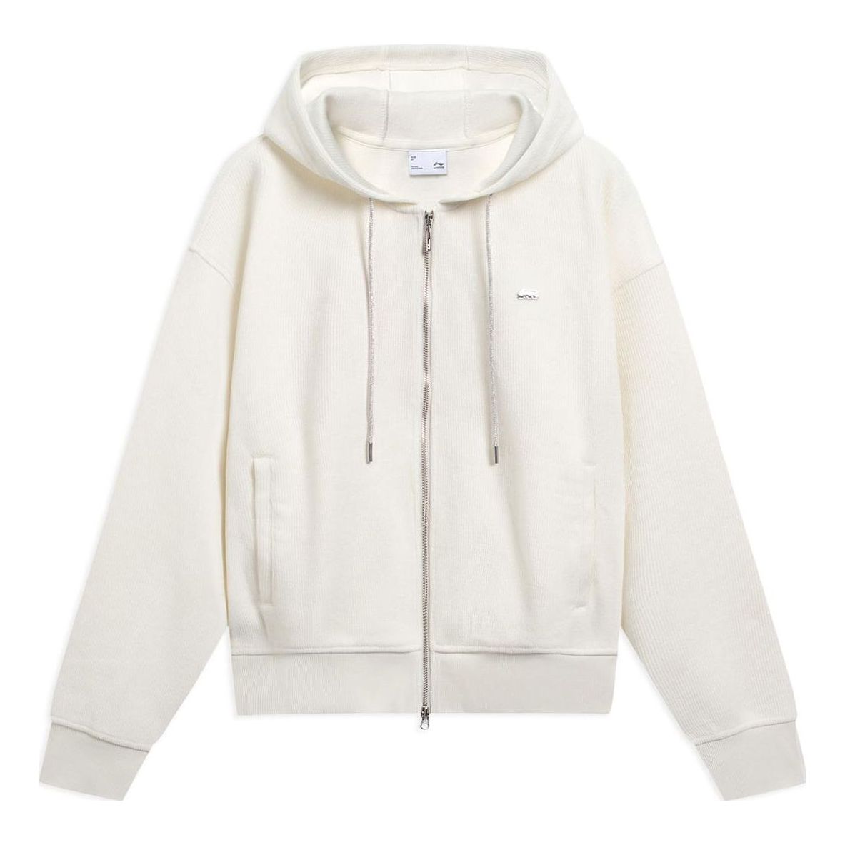 (WMNS) Li-Ning Basic Logo Hooded Jacket 'Beige' AWDT022-1