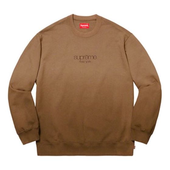 Supreme SS19 Dipped Crewneck Brown Casual Round Neck Long Sleeves Unisex SUP-SS19-496