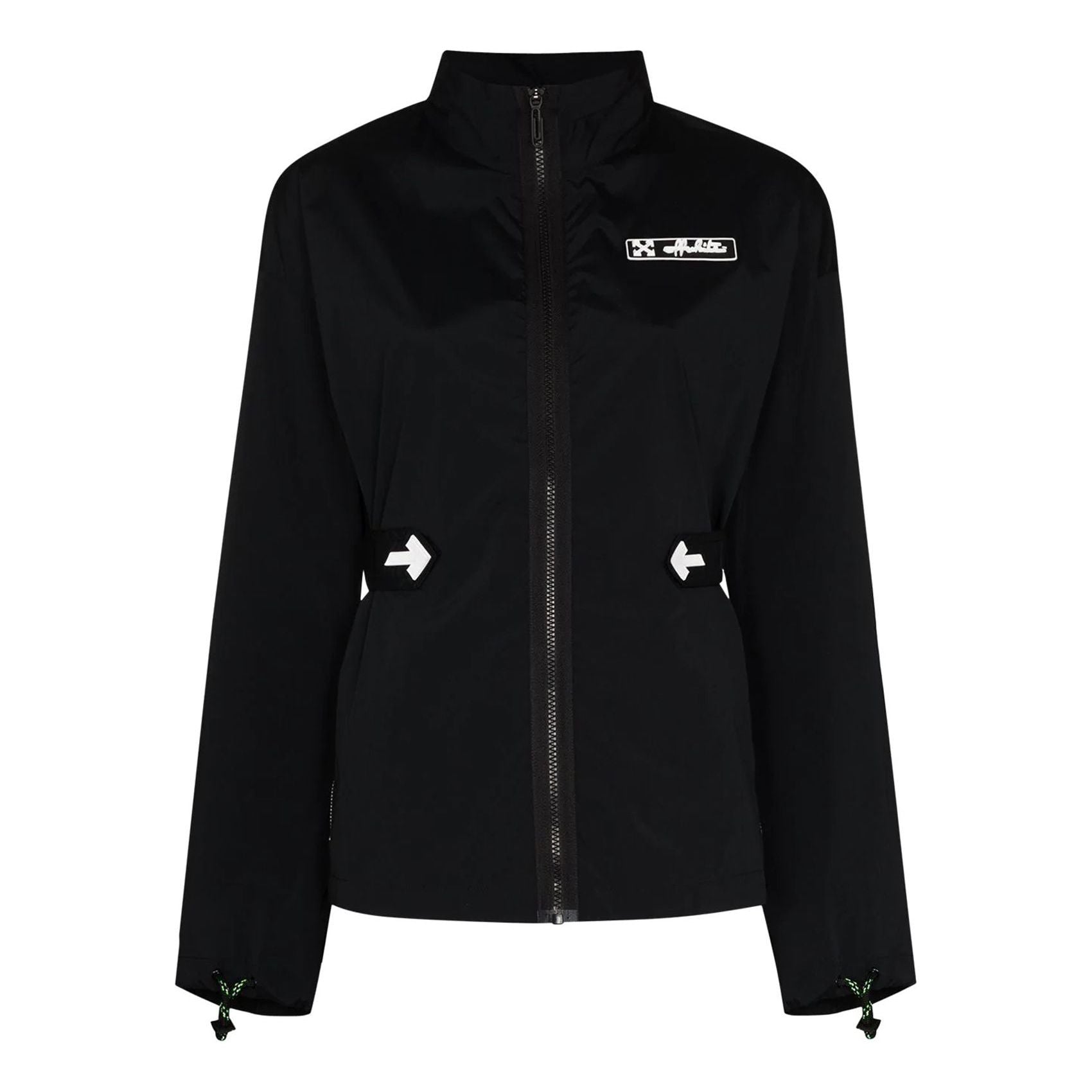 (WMNS) Off-White Large Logo Printing Stand Collar Windproof Jacket Black OWVL009E20FAB0011000