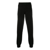 Men's Off-White Elastic Waistband Solid Color Casual Long Pants/Trousers Black OMHG006E20KNI0011010