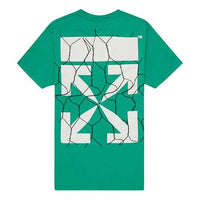 Off-White Green Fence Arrows T-Shirt Arrow Printing Short Sleeve OMAA027S201850024401