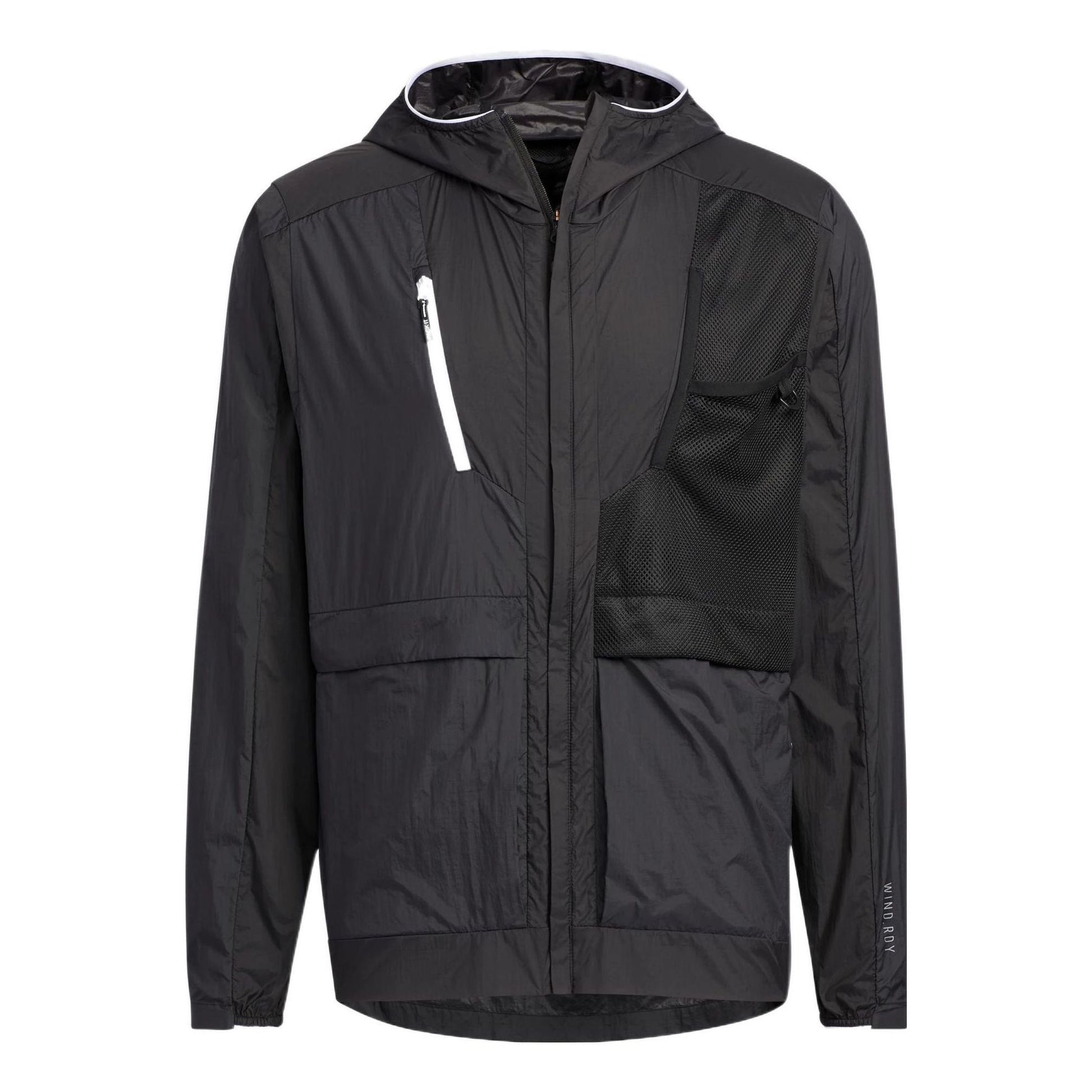 adidas Terrex U Voyg Light Wb Solid Color Zipper Hooded Jacket Couple Style Black HE5182