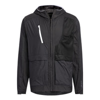 adidas Terrex U Voyg Light Wb Solid Color Zipper Hooded Jacket Couple Style Black HE5182
