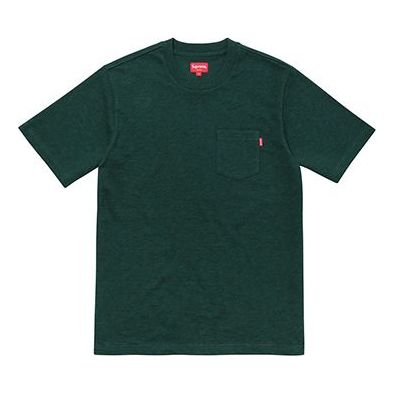 Supreme FW18 SS Pocket Heather Dark Green Tee SUP-FW18-081