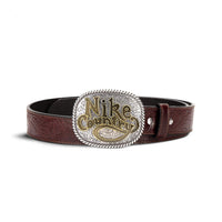 Nike Country Plaque Buckle Embossed Leather Belt 'Brown' 18051-200
