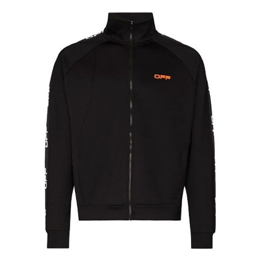 Off-White FW21 Zipper Long Sleeves Sports Jacket Slim Fit Version Black OMVC005I21FAB0011020