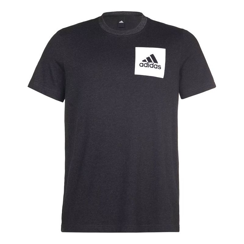 adidas Alphabet Logo Printing Round Neck Short Sleeve Black BS4861